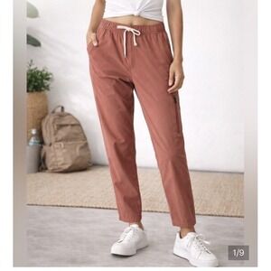 Vuori Rip Stop Women's Pants in Mauve Pink Sz L Climbing Hiking Performance